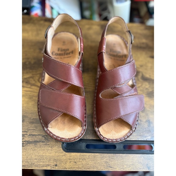 Finn Comfort Shoes - Finn Comfort Sandals Leather Brown‎ EU 37 US 7 Adjustable Strap Comfort